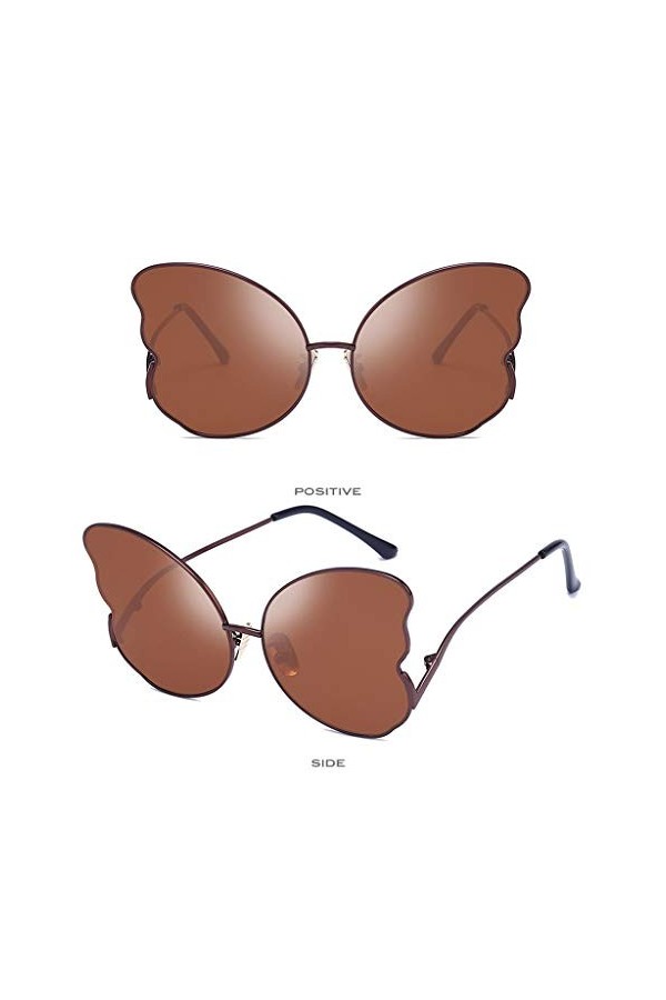 Lunettes de Soleil - Femme - Solike Femme Rétro Lunettes Adultes Chic Aviateur Lunettes Protection UV400 Grande Papillon Cadr