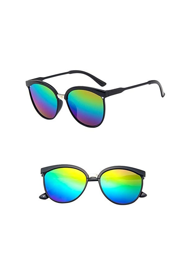 hahuha Lunettes de soleil rétro pour homme et femme - Grand cadre vintage - Style années 70, H, taille unique