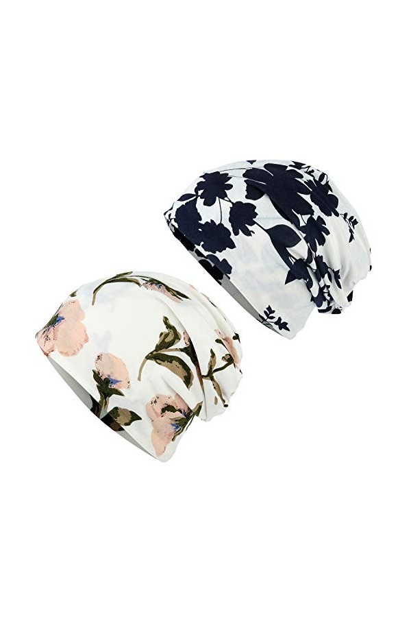 HONENNA Turban imprimé bandeau chimio bonnet de sommeil doux, Black, Taille unique