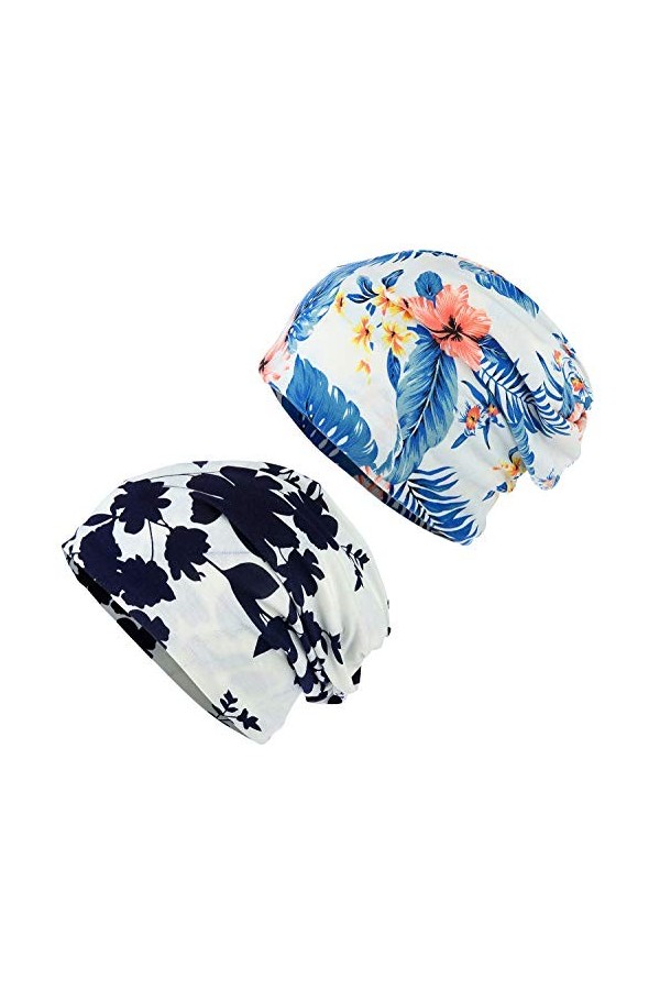 HONENNA Turban imprimé bandeau chimio bonnet de sommeil doux, Black, Taille unique
