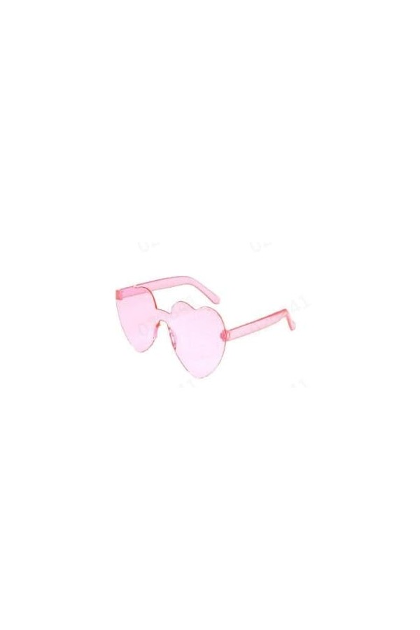 Clicitina PFj804 Lunettes de soleil en forme de cœur pour femme - Lunettes de soleil colorées - Sans monture - Pour cadeaux d