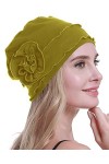 osvyo Bonnet chimio turban pour femme – Bonnet contre la perte de cheveux scellé, Coton jaune ambré, taille unique
