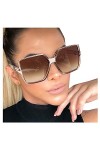 Lunettes de soleil femme personnalité Big Frame Lunettes de soleil Mode Lunettes de soleil Lunettes Homme sans bord, café, ta