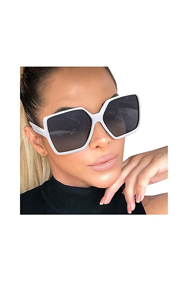 Générique Lunettes de Soleil pour Femmes Lunettes de Soleil à Monture Large Lunettes de Soleil à la Mode Lunettes Pliable Hom