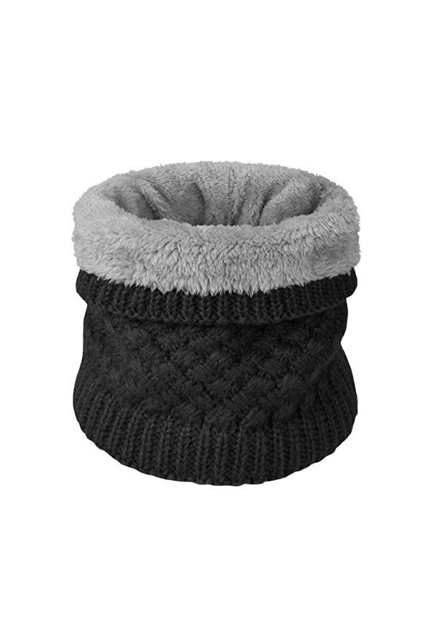 Yuson Girl Hiver Col Écharpe Chauffant Tour De Cou Tricoté Avec Doublé Polaire Chaud Cache-Col Épais Foulard Tube Écharpe Ron