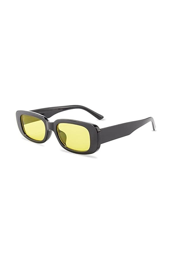 Yiokii Fashon Petites lunettes de soleil rectangulaires féminines vintage Design de marque Eyewear Cadre transparent UV400 Le