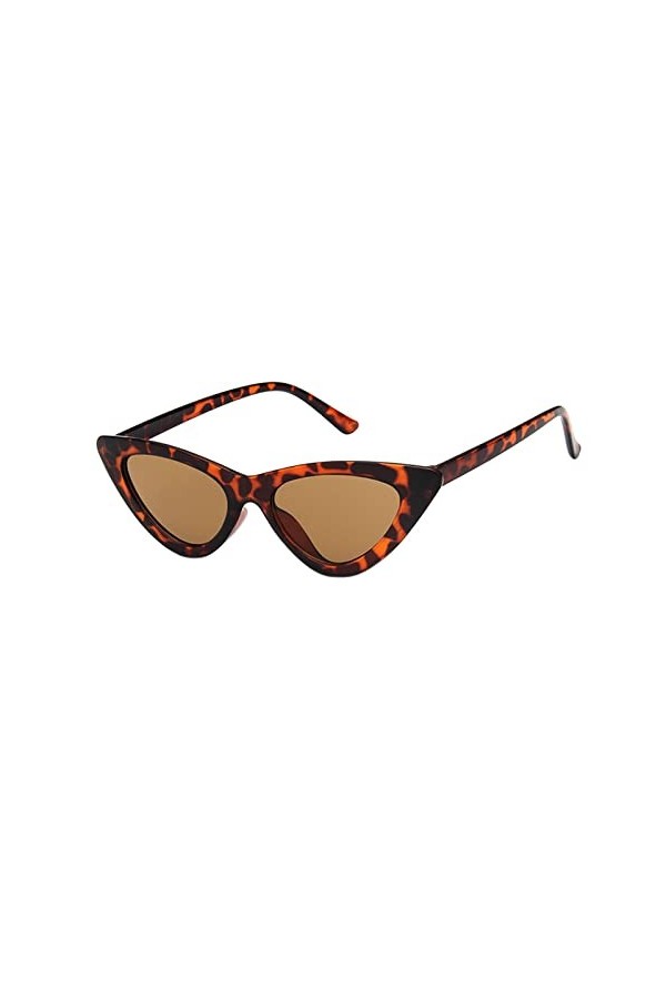 Générique Lunettes de Soleil Rondes Classiques pour Femmes avec Cadre en à lombre Vintage Lunettes Lecture Chat Coffee, One