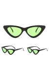MJGkhiy Lunettes de soleil pour femme Cat Eye Shades - Lunettes de soleil intégrées - Couleur UV - Verres dorés vert E, 1 x 