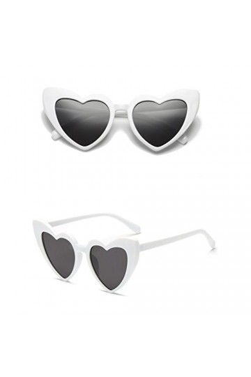 Luckywaqng Lunettes de soleil en verre avec fenêtre pour femme - Style rétro - En forme de cœur, a, taille unique
