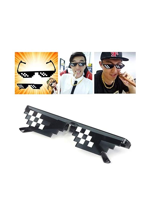 Ogquaton Lunettes de Soleil pixélisées de la Meilleure qualité de la Vie Thug Life, Accord de Partie de Verres de mosaïque de