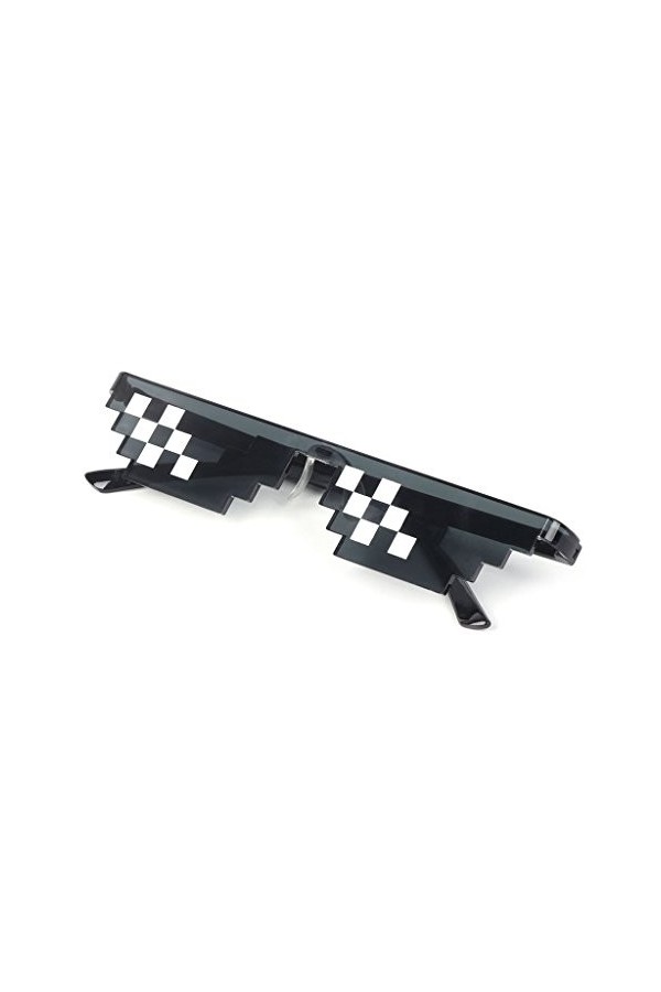 Ogquaton Lunettes de soleil en mosaïque, Lunettes de soleil Thug Life Role Play Lunettes de soleil Pixel Femmes Hommes Noir L