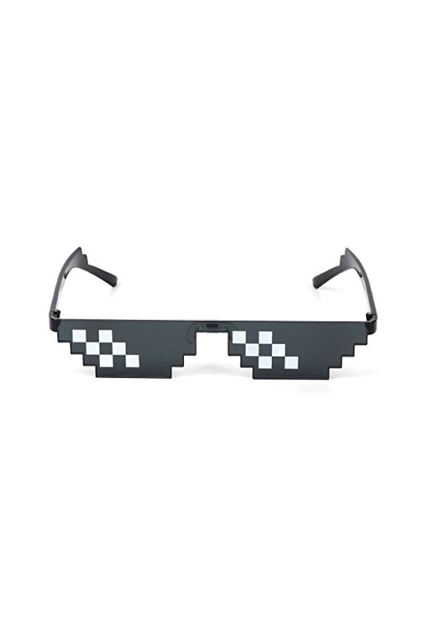 Ogquaton Lunettes de soleil en mosaïque, Lunettes de soleil Thug Life Role Play Lunettes de soleil Pixel Femmes Hommes Noir L