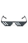 Ogquaton Lunettes de soleil en mosaïque, Lunettes de soleil Thug Life Role Play Lunettes de soleil Pixel Femmes Hommes Noir L
