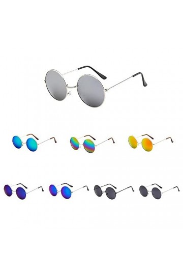 CHAOEN Lunettes de soleil rondes rétro des années 60 et 70 Cyber Lunettes Steampunk Punk Hippy Party Lunettes polarisées pour