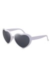 YTZL Lunettes de soleil de fête - Lunettes de soleil polarisées - Style vintage - En forme de cœur - Pour femme, Blanc., tail