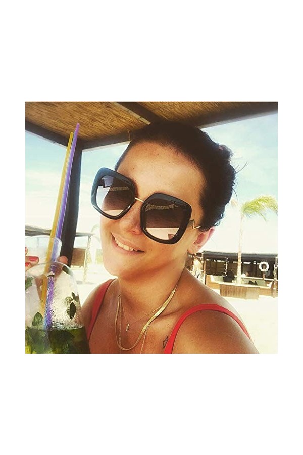 iHENGH Lunette de Soleil,Femmes Hommes Vintage Lunettes de Soleil rétro des Yeux Lunettes Mode Protection Contre Les radiatio