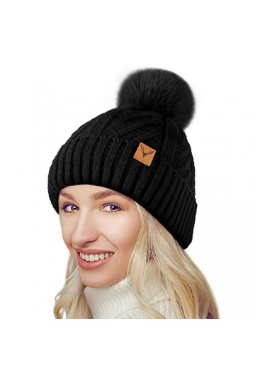 NEOLA Bonnet dhiver à Pompon pour Femmes avec Doublure en Polaire Chaude Bonnet
