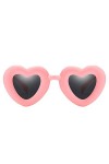 hahuha Grandes lunettes de soleil neutres pour femme - En forme de cœur - Couleur éblouissante - Compatible avec les lunettes