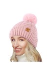 NEOLA Bonnet dhiver à Pompon pour Femmes avec Doublure en Polaire Chaude Bonnet
