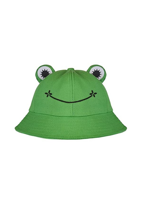 Chapeau de pêcheur mignon grenouille dété pliable à large bord pour femme homme adulte