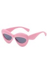 chiphop Lunettes C Line Lunettes de Soleil à Monture PC pour Femmes Lunettes Rectangulaires Vintage Pink, One Size 