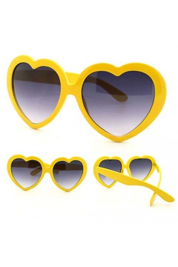 Livecitys Mode Homme Femme été Drôle Amour Forme De Coeur Lunettes De Soleil Lunettes De Soleil Cadeau Pour Accessoire De Dég