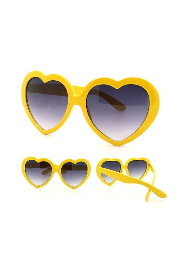Livecitys Mode Homme Femme été Drôle Amour Forme De Coeur Lunettes De Soleil Lunettes De Soleil Cadeau Pour Accessoire De Dég