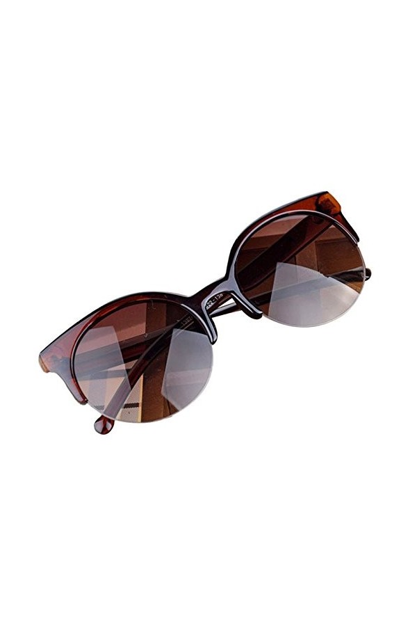 Vintage Eye Lunettes de soleil Semi-Rim Hommes Lunettes de soleil Cat Round pour femmes Lunettes de soleil Lunettes Lunettes 