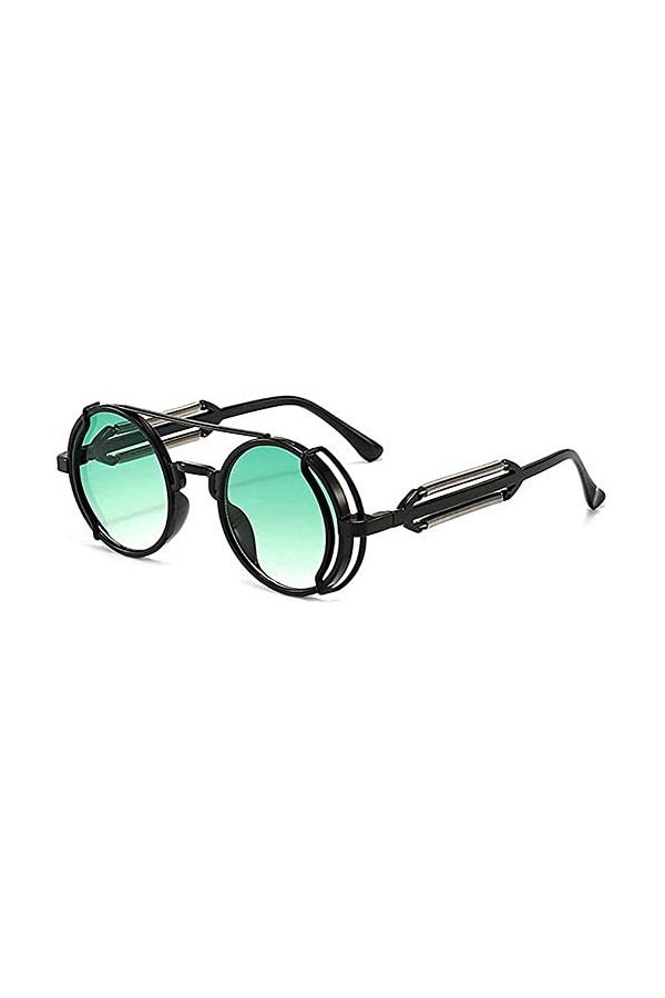 Lunettes de soleil rétro Steampunk pour femmes hommes unisexe rond métal cadre cercle lentille lunettes de soleil été extérie