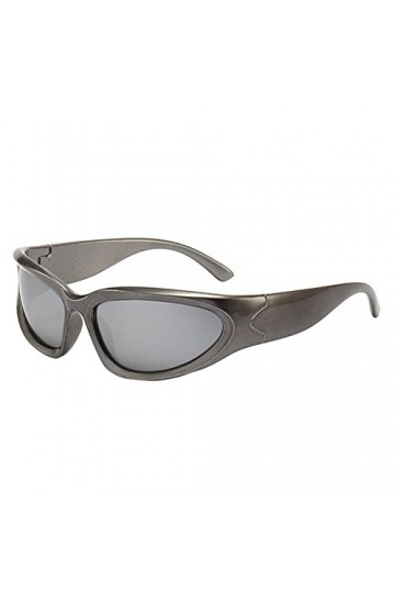 Lunettes de soleil transparentes Wrap Around Frame pour unisexe Vintage Coloré Rectangle Gafas Lentille miroir Lunettes de vé