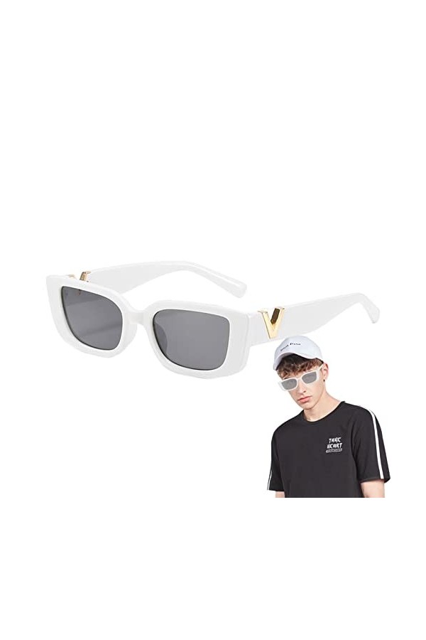 MISOYER Lunettes de Soleil polarisées Femme - Lunettes de Soleil carrées de Luxe en Forme de V Cat Eye | Lunettes de gelée de