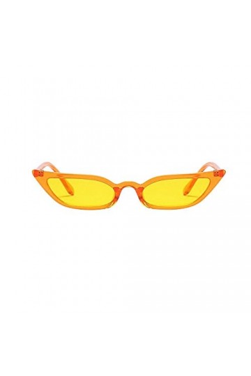 Générique Femmes Vintage Cat Eye Lunettes de Soleil rétro Petit Cadre UV400 Lunettes Mode Dames Lunettes Vintage Homme Yello