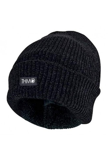 THMO - Femme Chaud Hiver Tricot Chapeau Bonnet Beanie avec Thinsulate 3M 40g Doublés Polaire One Size, Noire 