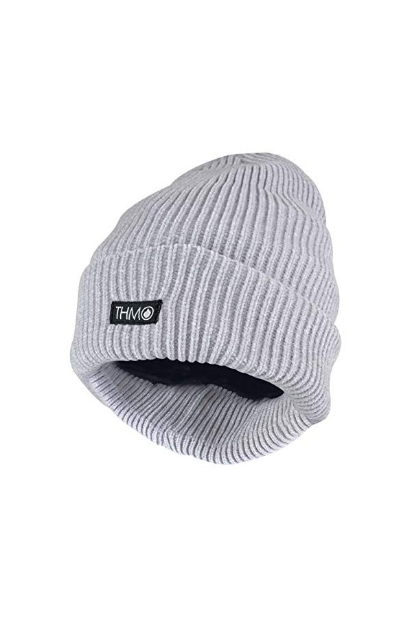 THMO - Femme Chaud Hiver Tricot Chapeau Bonnet Beanie avec Thinsulate 3M 40g Doublés Polaire One Size, Noire 