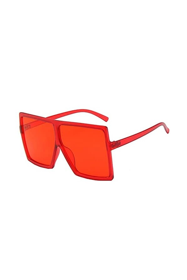 HolAngela Lunettes de Soleil carrées Driving Party Femme Cordon Lunettes Vintage Red, One Size 