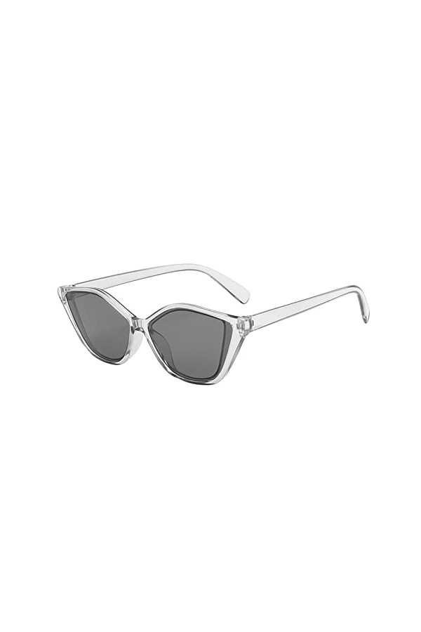 Lunettes de soleil tendance rétro pour homme et femme - Unisexe - Cadre PC - Avec verres transparents, A2 gris, Taille unique