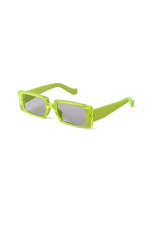 Grainas Lunettes de soleil, style rétro/vintage, rectangulaires, pour homme et femme, étroites, protection UV400, marron, M