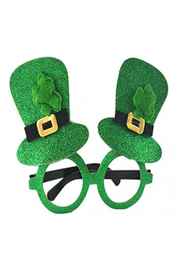 IMJONO St. Patrick’s Day Festival Des Adultes Irlandais Pour Festival Party Verts Drôle Shamrock Nouveauté Lunettes De Chapea