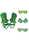 IMJONO St. Patrick’s Day Festival Des Adultes Irlandais Pour Festival Party Verts Drôle Shamrock Nouveauté Lunettes De Chapea