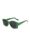 liaddkv Lunettes de soleil carrées œil de chat pour femme Style tendance Lunettes miroir, A2-vert., Taille unique