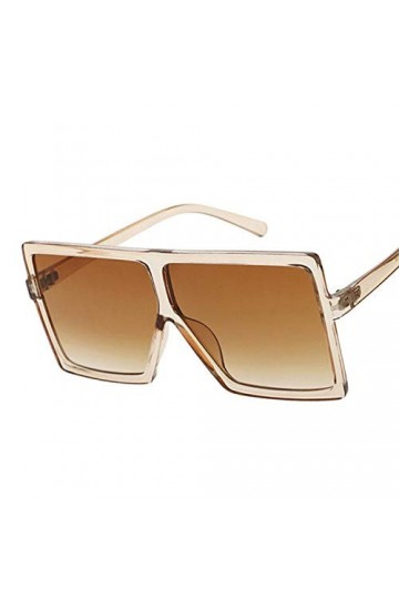 Lunettes De Soleil Flat Top Oversize Lunettes De Soleil Carrées Femmes Mode Rétro Dégradé Lunettes De Soleil Léopard Grand Ca