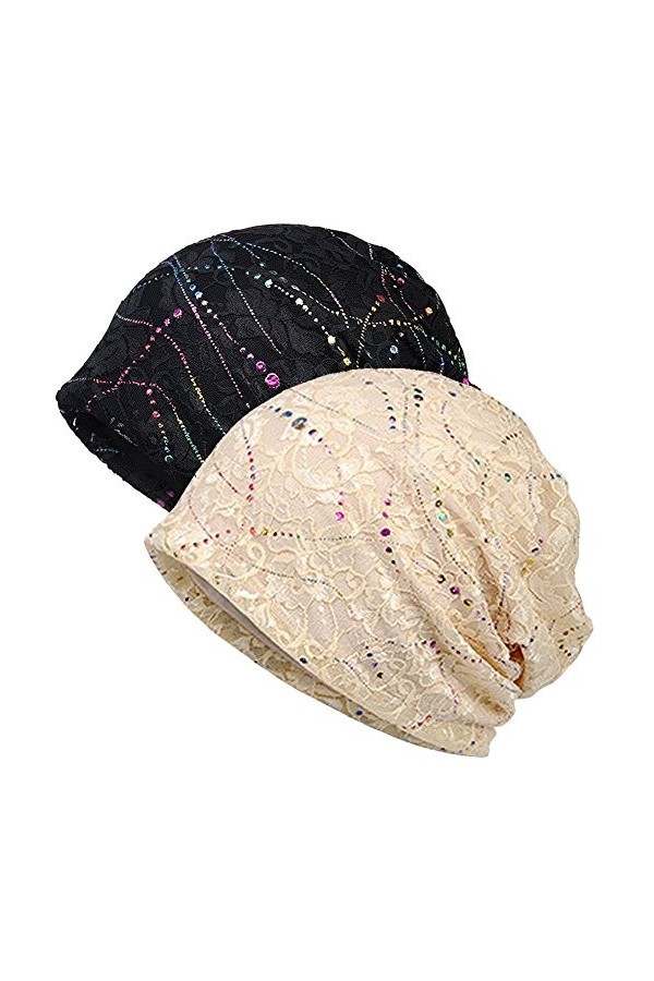 Bonnet de nuit doux en coton et dentelle pour femme, Fleur darbre bleu ciel, Taille unique