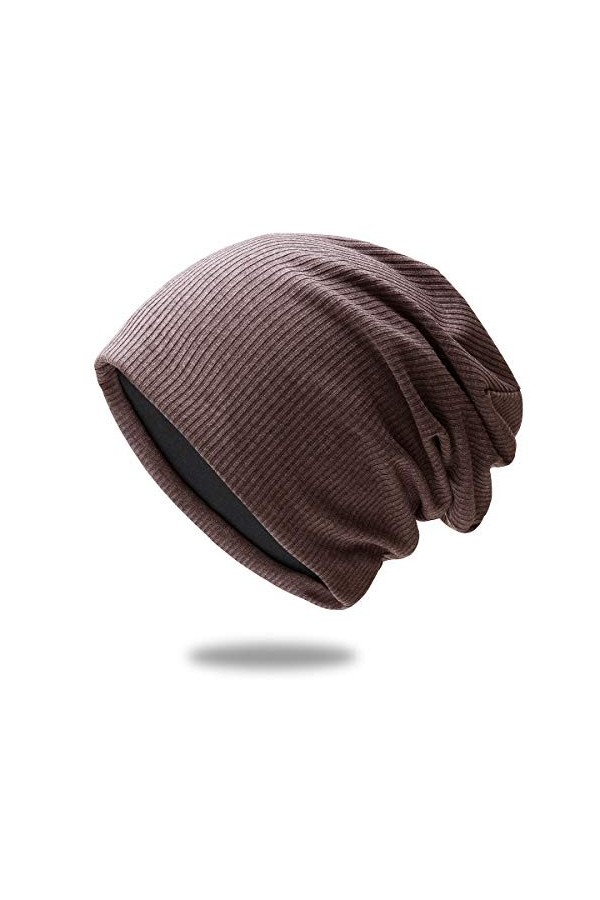 Bonnet tendance et élégant en tissu tricoté de qualité, respirant et élastique. - marron - Taille unique