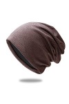 Bonnet tendance et élégant en tissu tricoté de qualité, respirant et élastique. - marron - Taille unique