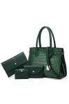 VIGETAMOU sac a main femme, sac à bandoulière, sac cabas femme, sac femme, sac multi-poches, sac en faux cuir crocodile Black