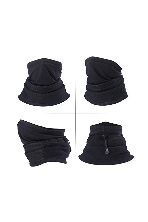 TAGVO Cache-Cou col Nez Hiver, Multifonction 4-en-1 écharpe Polaire Tour de Cou Tube de Longue Cou Chaud épais Protecteur de