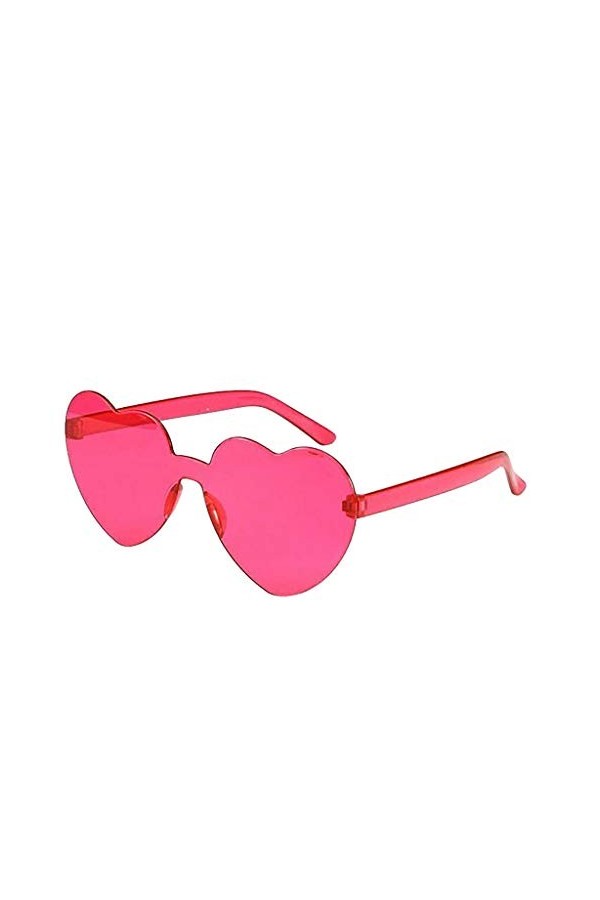 Lunettes de soleil en forme de cœur pour femme avec cadre en résine et verre UV400 pour homme, Rose, taille unique