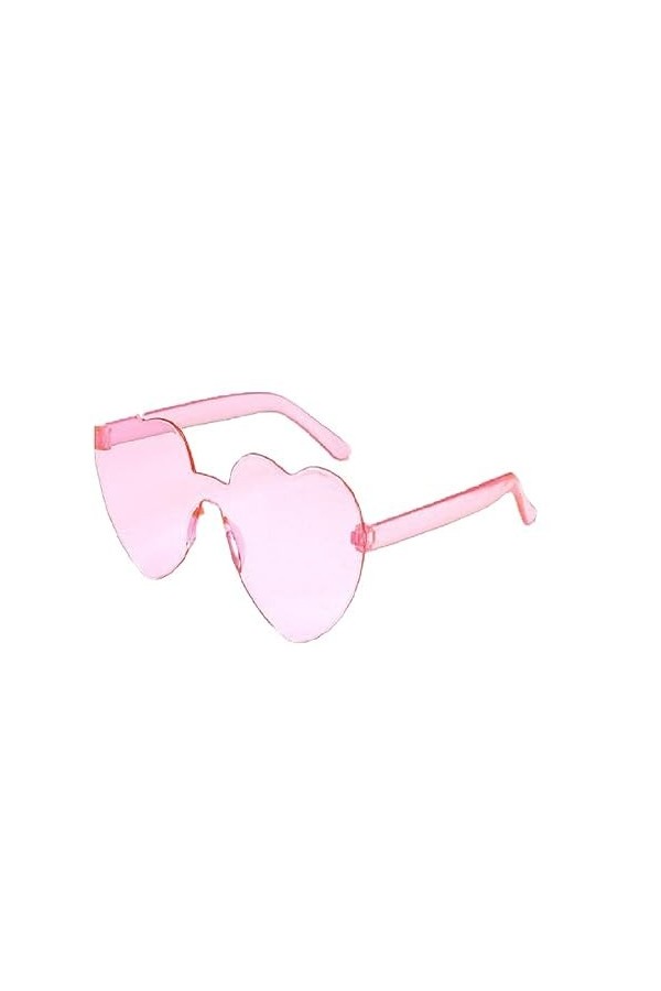 Clicitina Lunettes de soleil coeur pour femmes lunettes de soleil colorées en forme de coeur sans monture amusantes lunettes 