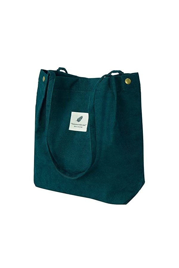 VOKUVIKU Fleurs Sacs de Courses Tote Bag Femme Aesthetic Sac à Bandoulière en Velours Côtelé Sacs en Toile Grand Sac Femme Ca