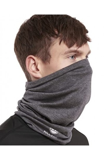 Hilltop Écharpe pour moto, foulard multifonctionnelle, cache-cou, bandana, écharpe - coton, couleur/design:Dunkelgrau
